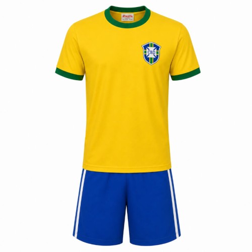 Brazil Home 1970 Kids Football Kit