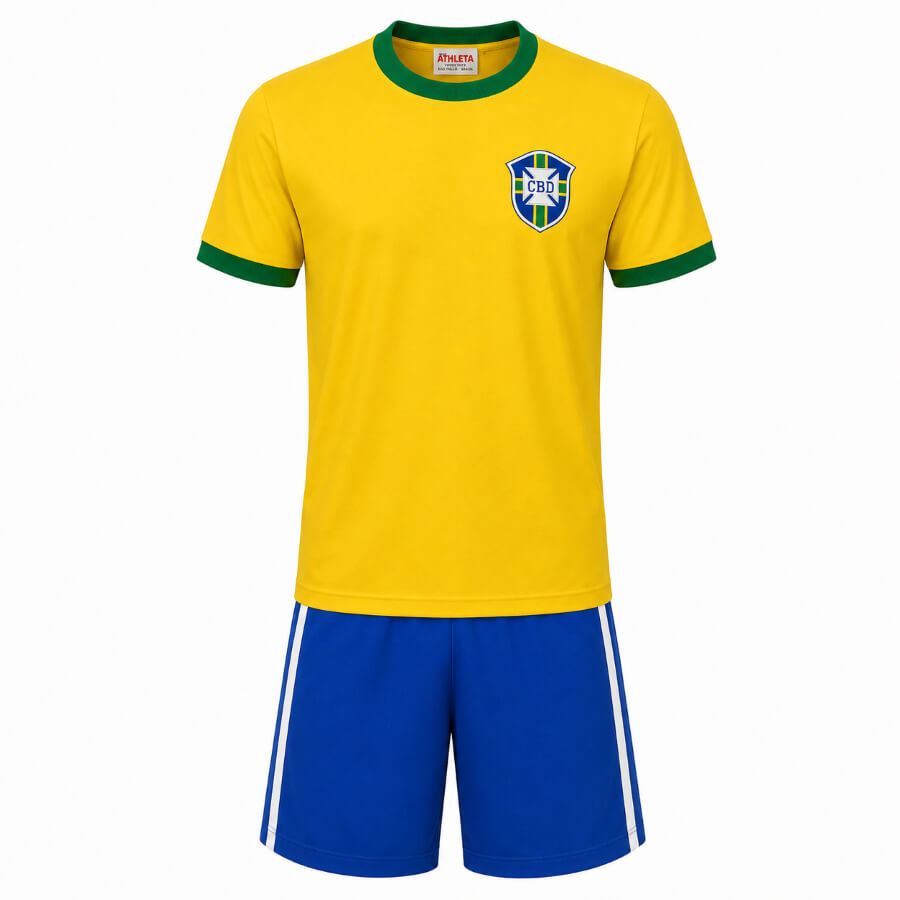 Brazil Home 1970 Kids Football Kit