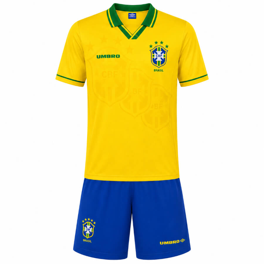 Brazil Home 1996 Kids Football Kit
