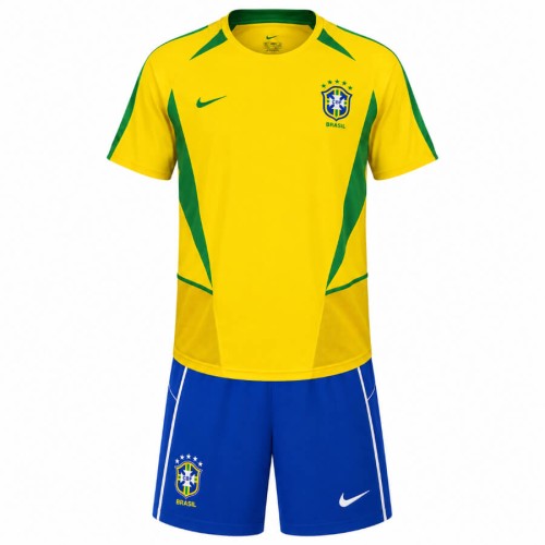 Brazil Home 2002 Kids Football Kit