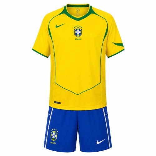 Brazil Home 2004 Kids Football Kit