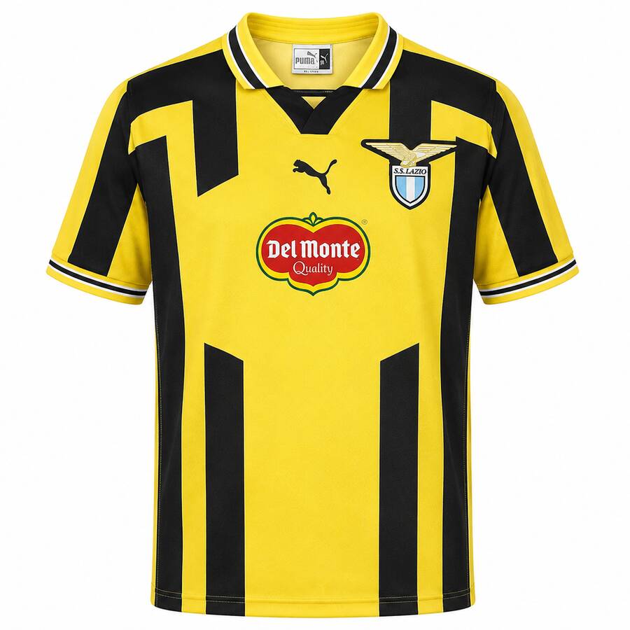 Lazio Yellow Del Monte 1998 1999 Football Shirt
